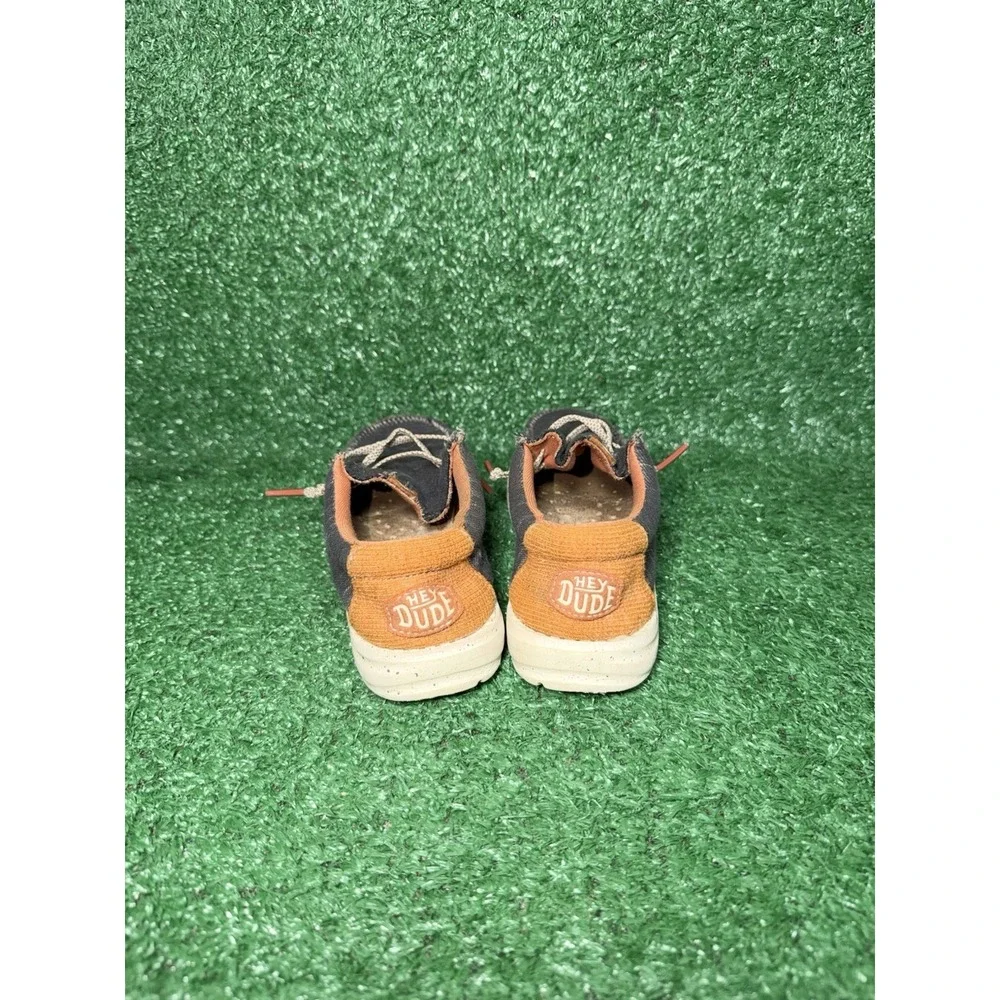 Hey Dude Wally Toddler Size 10C Grey Canvas Jersey‎ Slip-On Loafers Casual Shoes